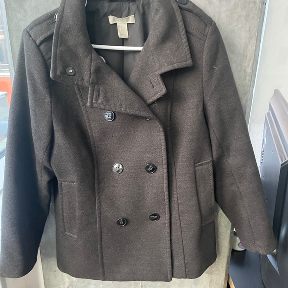 H&M double-breasted dark grey jacket size L unisex - Picture 4 of 11